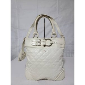Burberry Hillgate Quilted Leather Tote White