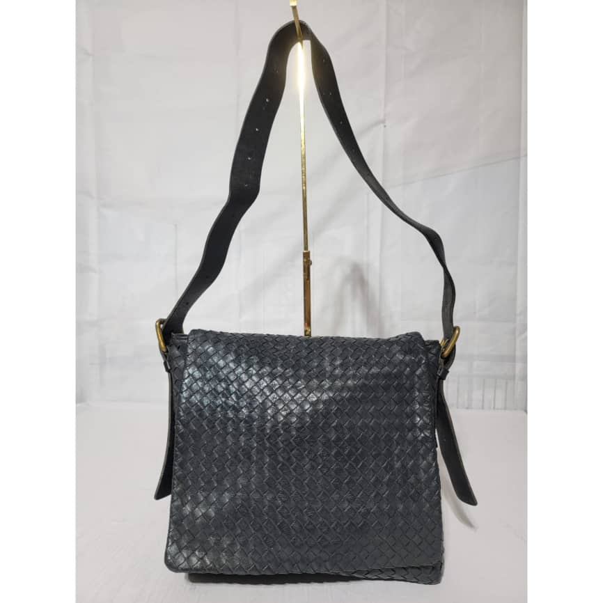 Bottega Veneta Brown Moro Intrecciato Leather Large Crossbody Messenger - Image 2
