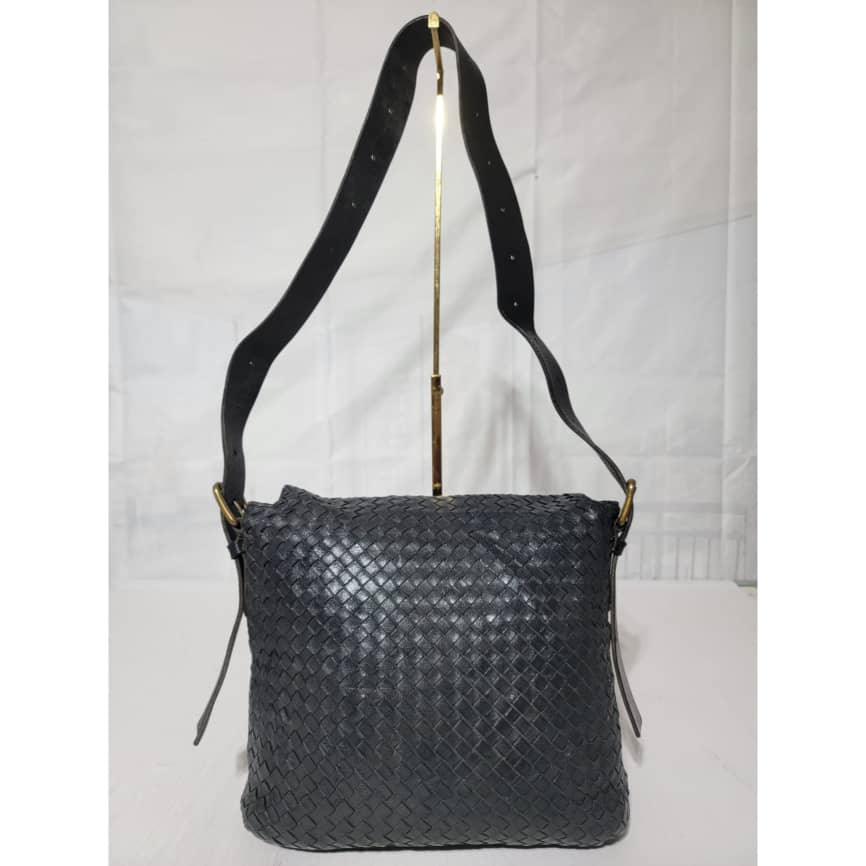 Bottega Veneta Brown Moro Intrecciato Leather Large Crossbody Messenger - Image 3