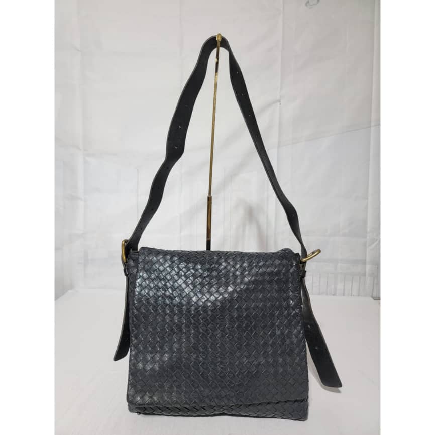 Bottega Veneta Brown Moro Intrecciato Leather Large Crossbody Messenger - Image 6