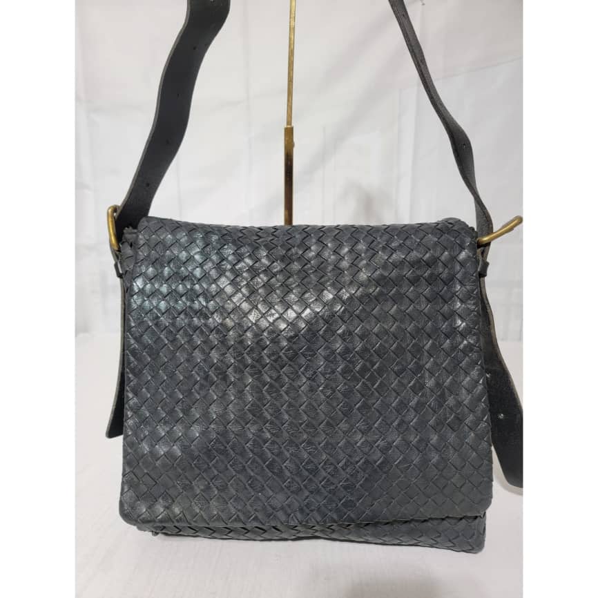 Bottega Veneta Brown Moro Intrecciato Leather Large Crossbody Messenger - Image 9