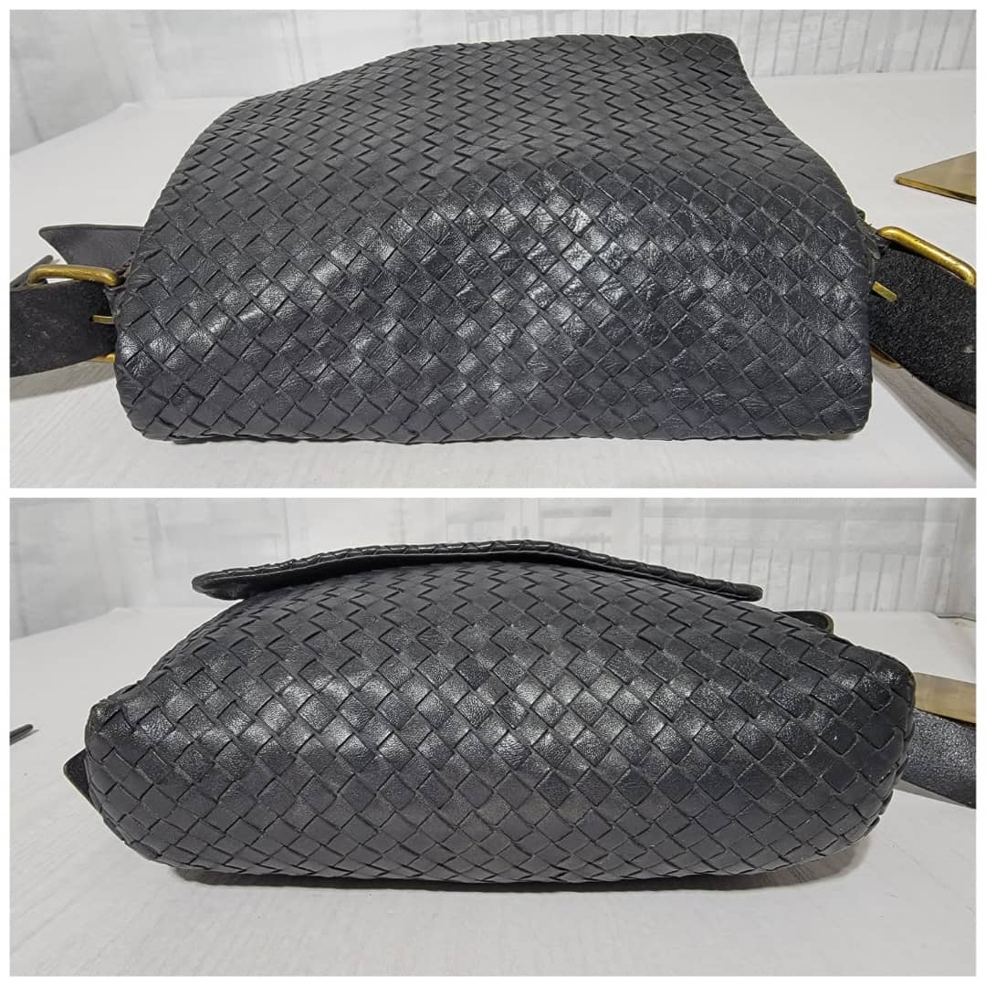 Bottega Veneta Brown Moro Intrecciato Leather Large Crossbody Messenger - Image 10
