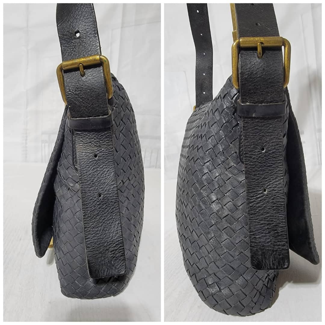 Bottega Veneta Brown Moro Intrecciato Leather Large Crossbody Messenger - Image 11