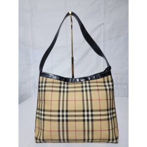 Burberry Beige/Black Nova Check Coated Canvas Shoulder Bag
