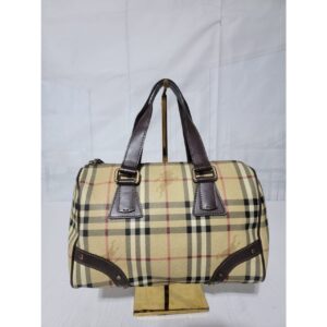 Burberry Beige Haymarket Check Coated Canvas Boston Small