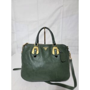 Prada Cowhide Leather Shoulder Bag Gold Buckle Shoulder bag