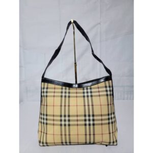 Burberry Vintage Beige/Black Nova Check Coated Canvas Shoulder Bag