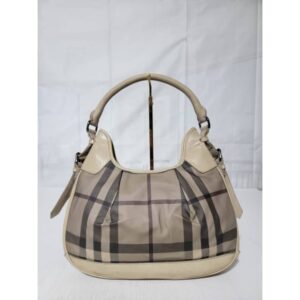 BURBERRY Smoked Check Brooklyn Hobo Bag