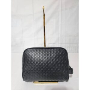 GG Microguccissima Leather Toiletry Case Black 419775