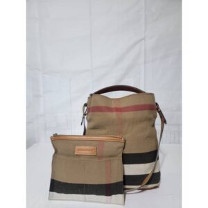 BURBERRY Ashby Handbag House Check Canvas Medium