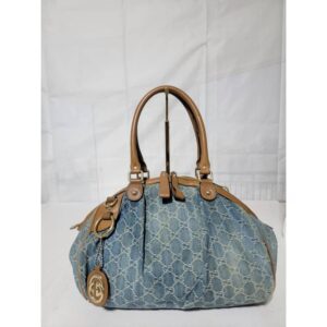 Gucci Denim GG Canvas Sukey Tote Shoulder Bag