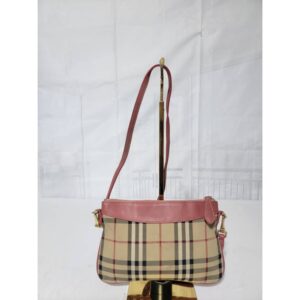 Burberry Peyton Crossbody Bag Horseferry Check Canvas Pink/ Beige