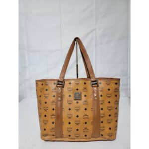 MCM Cognac Visetos Shopper Tote
