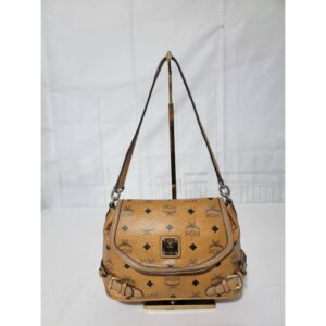 MCM Cognac Monogram Visetos 2way Flap Messenger / CrossBody Bag