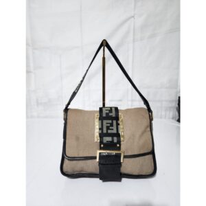 Fendi Canvas Borsa Tape Shoulder Bag Beige/Black
