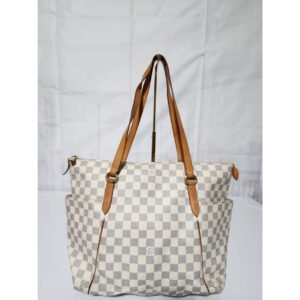 Louis Vuitton Damier Azur Monogram Totally MM Tote Bag Beige/Grey/Off-white
