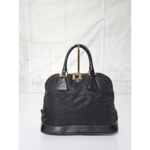 Prada Nylon and Saffiano Patent Leather Promenade Bag Black