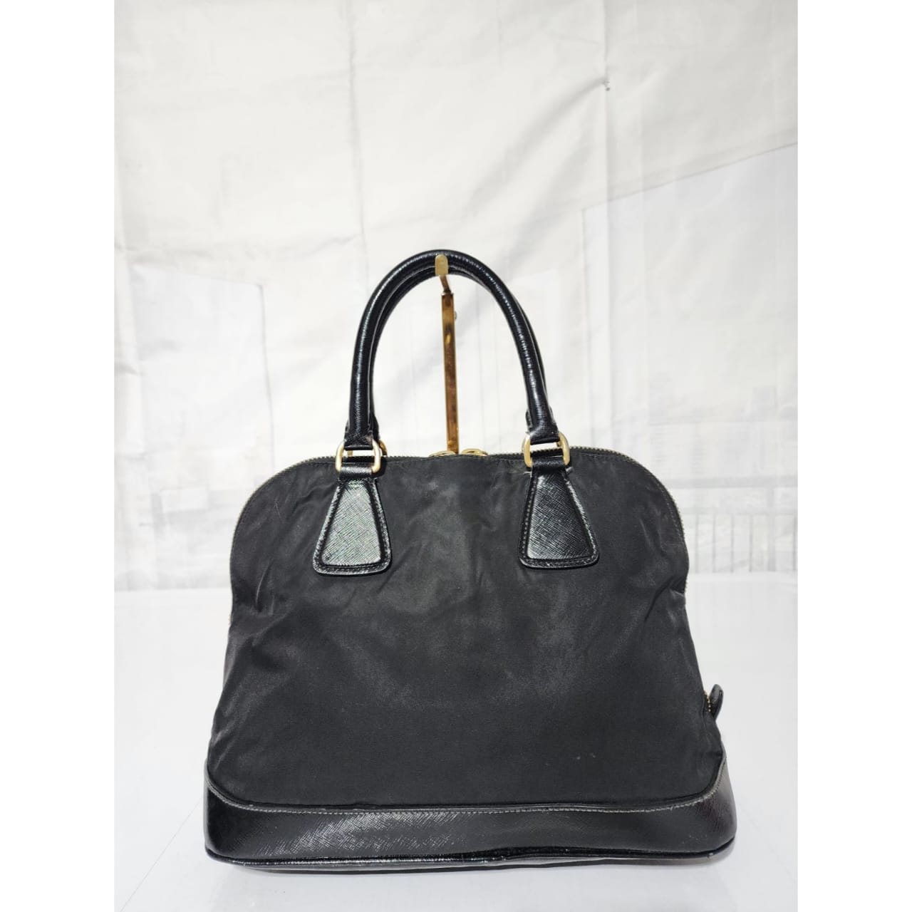 Prada Nylon and Saffiano Patent Leather Promenade Bag Black - Image 3