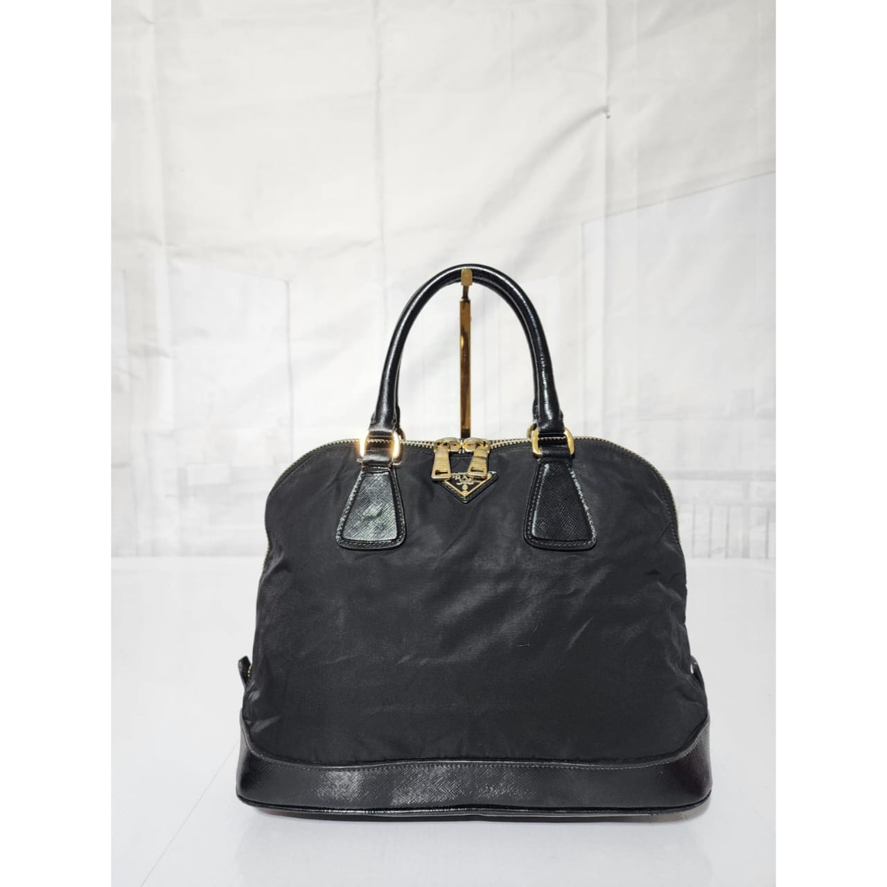 Prada Nylon and Saffiano Patent Leather Promenade Bag Black - Image 6