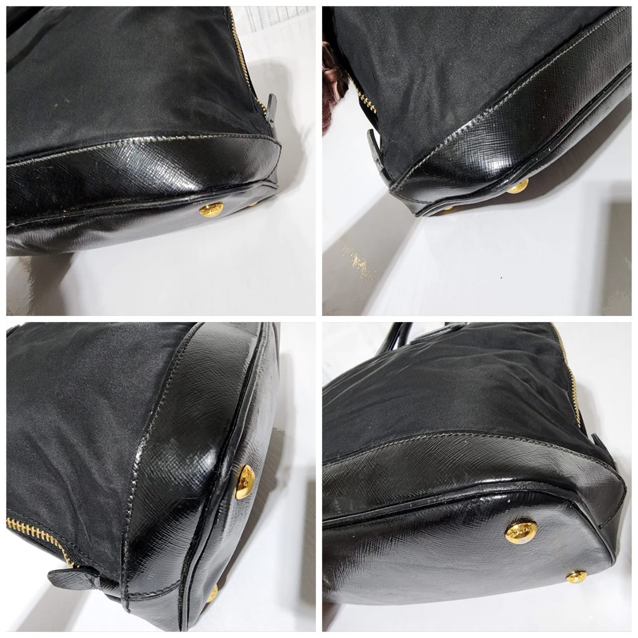 Prada Nylon and Saffiano Patent Leather Promenade Bag Black - Image 11