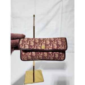 Christian Dior Vintage Bordeaux Monogram Flap Wallet Burgundy