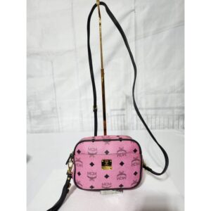 MCM Visetos Mini Camera Crossbody Bag Pink/Black
