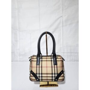 BURBERRY Vintage House Check Studded Bag Black/Beige