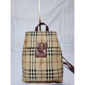 Burberry Vintage Haymarket Check Backpack Beige/Brown
