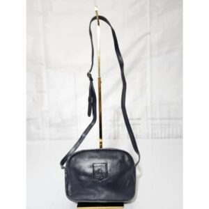Celine Vintage Leather Crossbody Bag Navy Blue