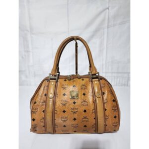 MCM Visetos Shoulder Bag Cognac
