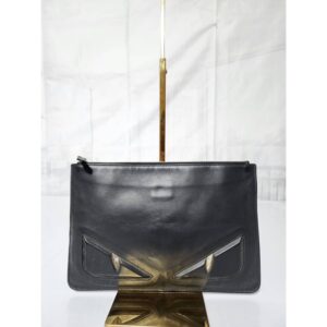 CELINE Calfskin Leather Blade Flap Bag Black