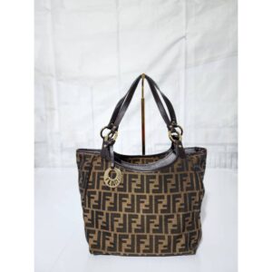FENDI Zucca Small Chef Shopping Tote Bag Tobacco Moro Brown