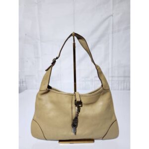 Gucci Leather Jackie O Hobo Bag Beige