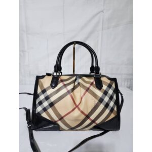 Burberry Supernova Check Canvas Madison Bag Beige/Black