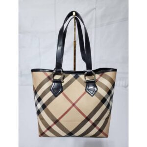 Burberry Prorsum Vintage Nova Check Tote Bag Beige/Black