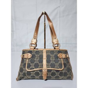 Celine Macadam Denim Handbag Brown/Gold