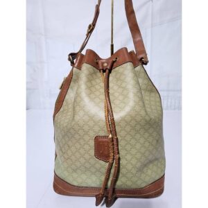 CELINE Vintage Macadam Canvas Bucket Bag Beige/Brown