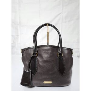 Burberry London Grainy Leather Medium Newfield Tote Bag Dark Brown