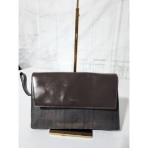 Burberry Canvas and Leather Clutch/Wristlet Dark Brown