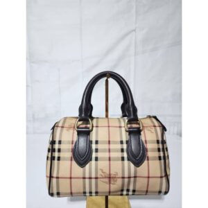 BURBERRY Nova Check Coated Canvas Shoulder Bag Beige/Black