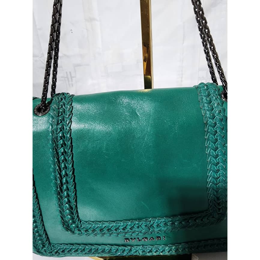 BVLGARI Plissé Serpenti Forever Flap Bag Green - Image 8
