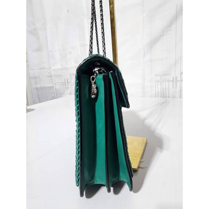 BVLGARI Plissé Serpenti Forever Flap Bag Green - Image 6