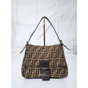 FENDI Vintage Zucca Mamma Baguette Shoulder Bag Brown