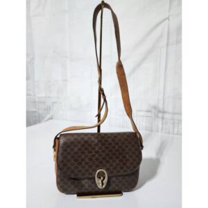 CELINE Vintage Macadam Crossbody Bag Brown