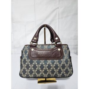 Céline Vintage Macadam Denim Boogie Handbag Blue/Brown