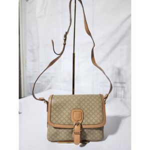 Céline Vintage Macadam Canvas Crossbody Bag Beige/Brown