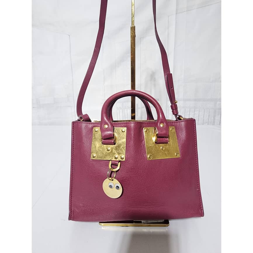 Sophie Hulme Leather Zip Bowler Bag Wine - Image 5