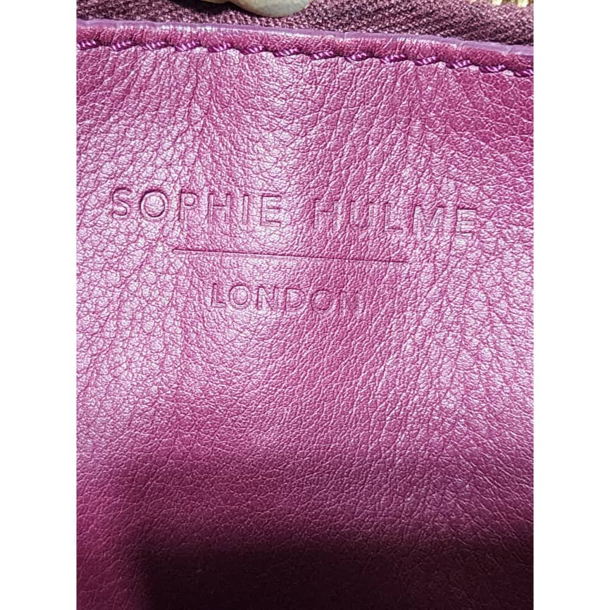 Sophie Hulme Leather Zip Bowler Bag Wine - Image 4