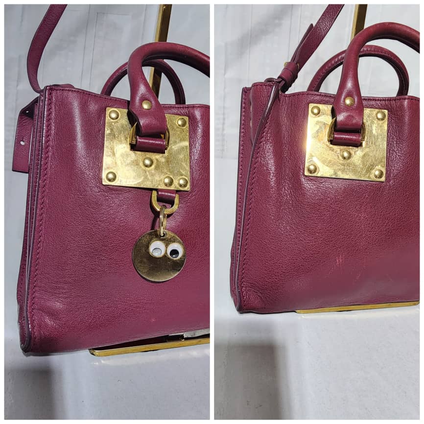 Sophie Hulme Leather Zip Bowler Bag Wine - Image 7