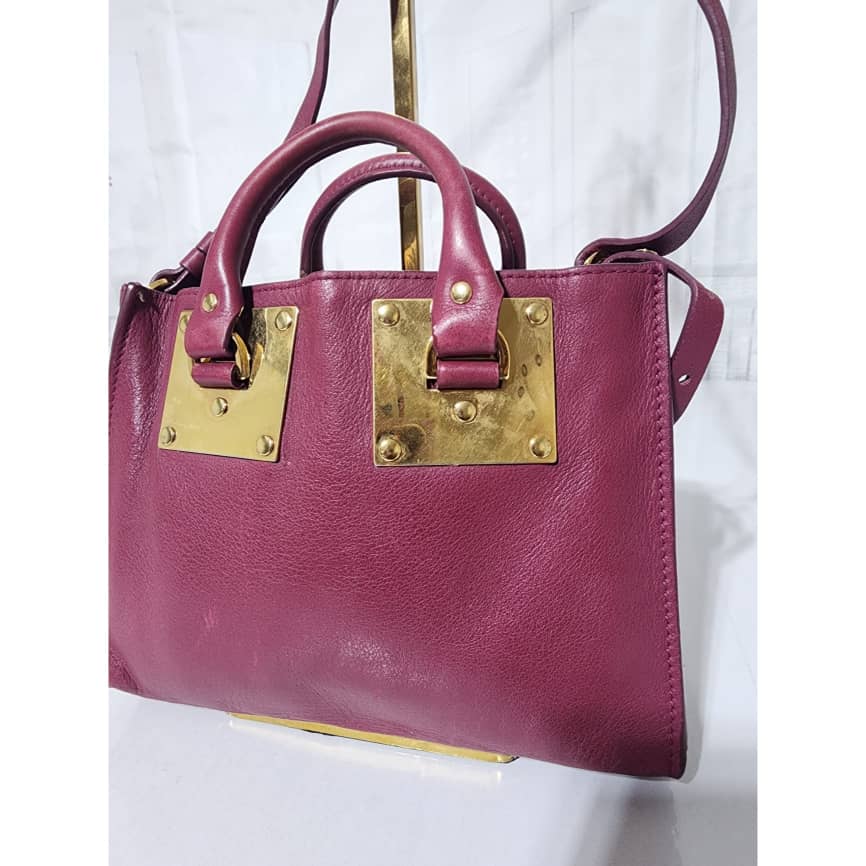 Sophie Hulme Leather Zip Bowler Bag Wine - Image 8